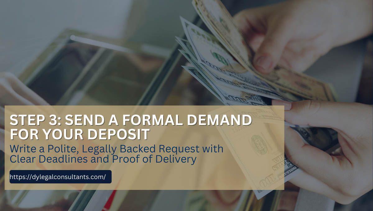 Send a formal demand for your deposit