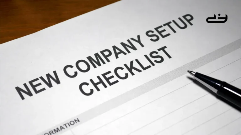 A document with the title "New Company Setup Checklist"